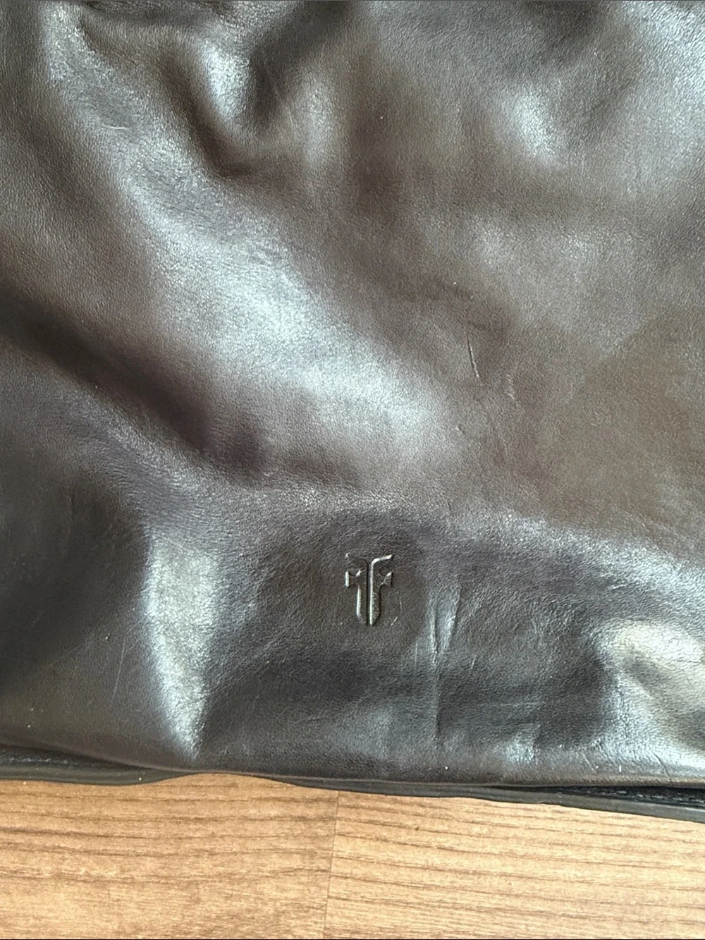 Frye Ilana Hobo Black Leather Drawstring Shoulder Bag Purse